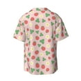 thumbnail image 2 of Xecao offers the Strawberry And Flowers for Men's Casual Short-sleeved Shirt, a button-up collared shirt with a pocket, perfect for beach vacations and yacht travel in the Small size., 2 of 7