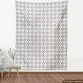 thumbnail image 4 of Ambesonne Navy Blue Fabric by the Yard Upholstery, Lace Like Ethnic Designs, 5 Yards, Indigo Pale Eggshell, 4 of 5