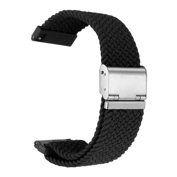 Uxcell 24mm Nylon Braided Watch Bands with Stainless Steel Buckle, Black