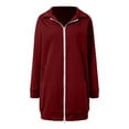 thumbnail image 6 of QHFBli Womens Zip Up Hoodie Long Tunic Hooded Sweatshirt Casual Oversized Fleece 2025 Fall Winter Jacket Coat With Pocket, 6 of 6