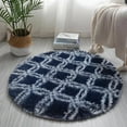 thumbnail image 2 of Living Room Rug, Plaid Round Bedroom Soft Mat Artificial Rugs Washable Rug Plush Fuzzy living Room Furniture Spring Decor Gifts for Housewarming for Dorm Nursery Kids Rug Decor Aesthetic, 31x31IN, 2 of 2
