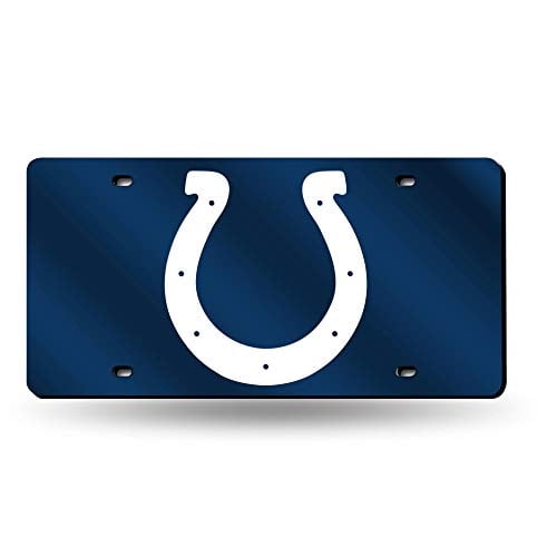 Rico Industries NFL Indianapolis Colts - Placa de matrícula de metal con láser de color azul, 6 x 12 pulgadas