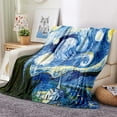 thumbnail image 2 of Vincent Van Gogh Blanket Starry Night Gifts for Women Kids Girl Dad Mom Halloween Christmas Birthday Valentines Father''s Day Presents for Father Men Art DecorPlush Throw 50"x60", 2 of 6