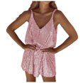 thumbnail image 1 of Vestido de lentejuelas con escote en V y tirantes para mujer - Corte holgado, sexy - Primavera/otoño/invierno, 1 of 7