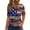S0-Multicolor, variant on Patriotic Shirts for Women Flags Plus Size USA Birthday T Shirt Holiday Top V Neck 3/4 Sleeve Clothes 2XL