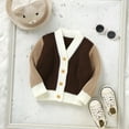 thumbnail image 5 of Toimothcn Toddler Baby Kdis Sweater Casual Patchwork Color Button Up Knit Sweaters Long Sleeve V Neck Warm Soft Loose Fit Pullover Knitted Sweater Lovely Boy'S Clothing, 5 of 9