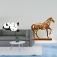 thumbnail image 2 of Reloj de pared con diseño de panda, estatua de caballo, figura de caballo, material de resina, bonito diseño creativo, adecuado para el hogar, la sala, 2 of 8