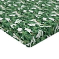 thumbnail image 4 of Ambesonne Leaves Fitted Sheet, Tropical Botany Leafy Garden, King Size, Green Cinnamon and White, 4 of 5