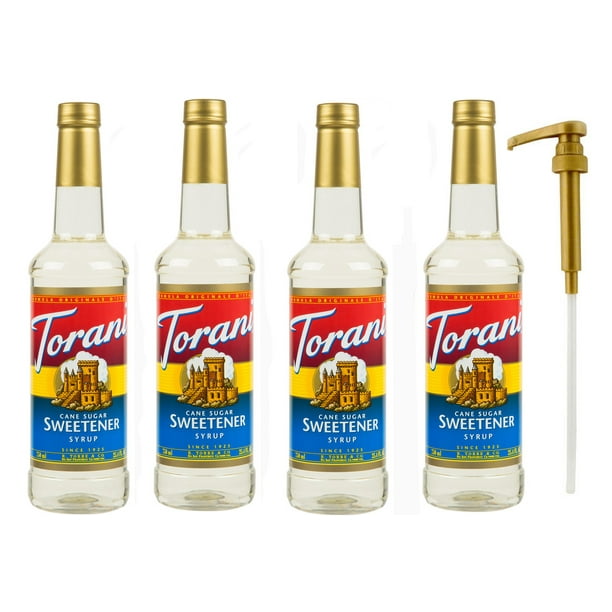 Torani Cane Sugar Sweetener Syrup 25.4 Ounce Bottles (Pack of 4) PLUS 1