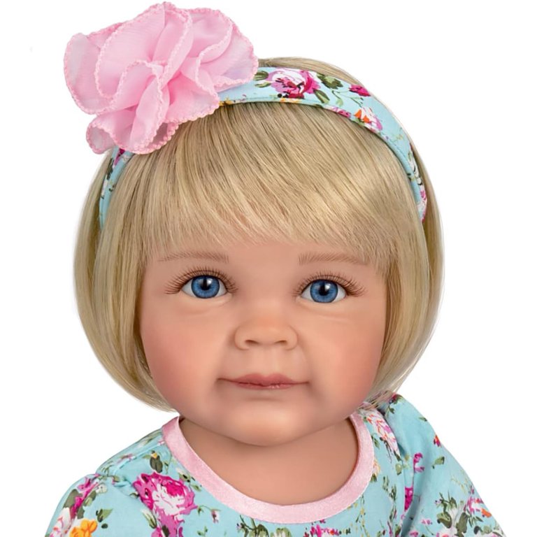 Ashton-Drake So Truly Real Tea For Two Toddler Girl Doll - 22" Poseable, Porcelain Tea Set, Floral Dress, Collectible