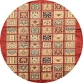 thumbnail image 1 of Ahgly Company Tapis Rond Abstrait Rouge pour Intérieur, 3 Pieds Rond, 1 of 6