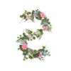 6.5FT Artificial Eucalyptus Garland with Roses - Flower Greenery Vine for Wedding Backdrops, Tables & DIY Decor - Realistic Floral Garland