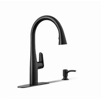 KOHLER Easmor Single-Handle Pull Down Sprayer Kitchen Faucet in Matte Black
