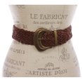 thumbnail image 3 of Women's 2" wide Hip High Waist Braided Woven cowhide full grain Leather Belt, 3 of 3