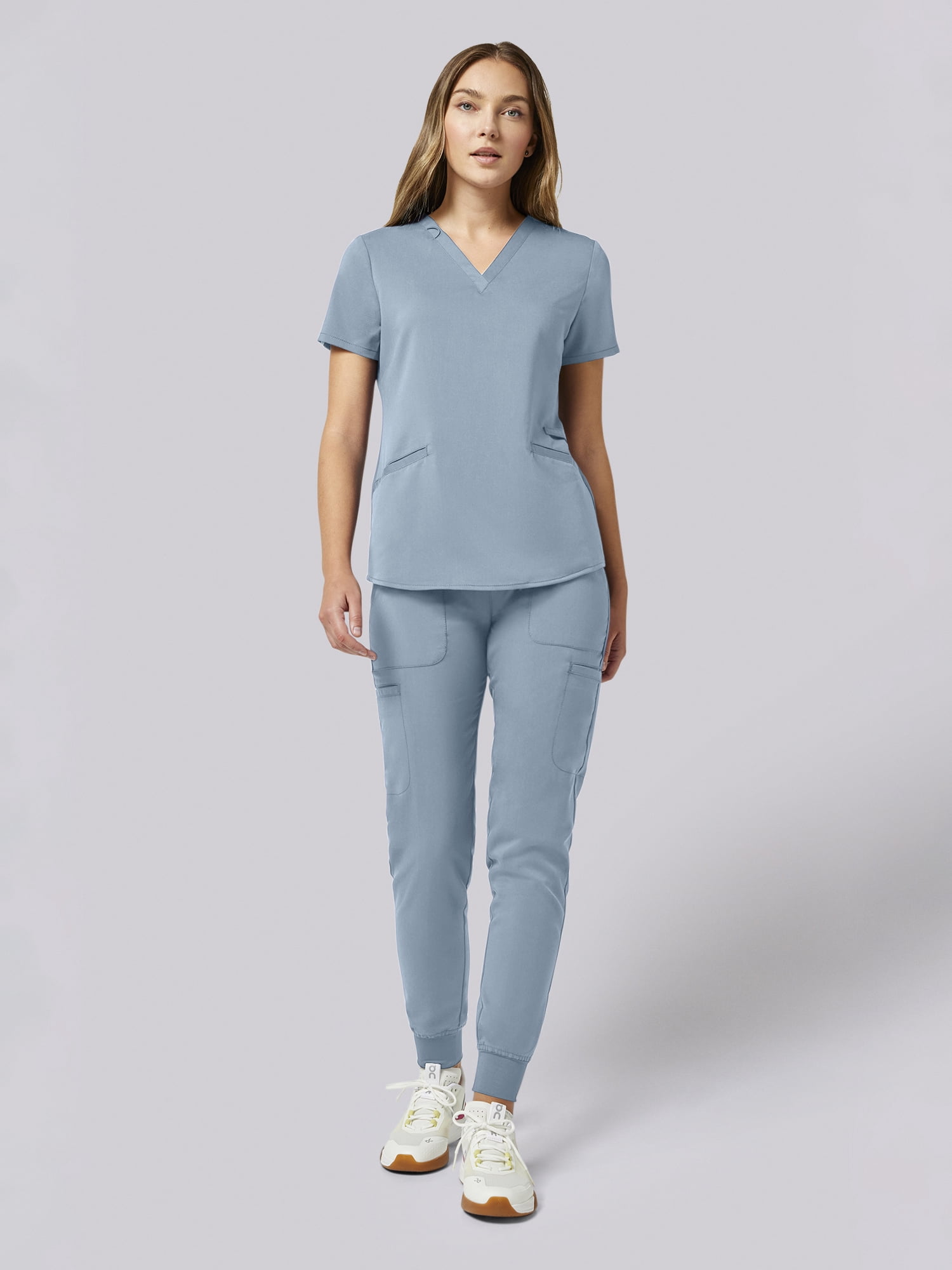 Scrubstar Ultimate Women’s Antimicrobial Welt Pocket V-Neck Scrub Top, Sizes XS–3XL