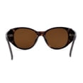 thumbnail image 4 of Womens Oversize Round Thick Temple Chic Plastic Cat Eye Sunglasses Tortoise Brown, 4 of 4