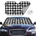thumbnail image 2 of Uemuo Anchor Black Tartan Plaid Pattern Accordion Car Windshield Sun Shade, Foldable Reflective Sun Visor for Car, Reflector Windshield Sunshade-Small, 2 of 7