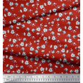 thumbnail image 2 of Soimoi polyester Crepe Fabric Leaves & Magnolia Floral Printed Fabric 1 Yard 52 Inch Wide, 2 of 5