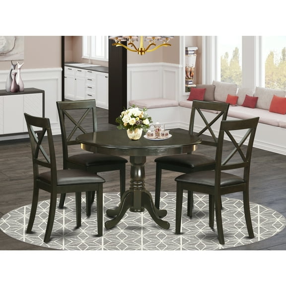 Round Kitchen Dining Table Set - 5 Piece Dinette Set with Chairs - Modern Table & Chair Set