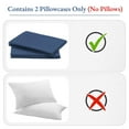 thumbnail image 3 of California Design Den - 100% Cotton Pillow Covers Standard Size Set of 2, 800 Thread Count Sateen, Fits Standard & Queen Pillows - Navy Blue, 3 of 10