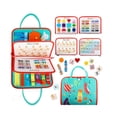 thumbnail image 2 of Interactive Busy Board Toy with Zippers, Buttons, Buckles – Portable Educational Sensory Activity Board for Fine Motor Skill Development, Travel-Friendly Design, 2 of 9