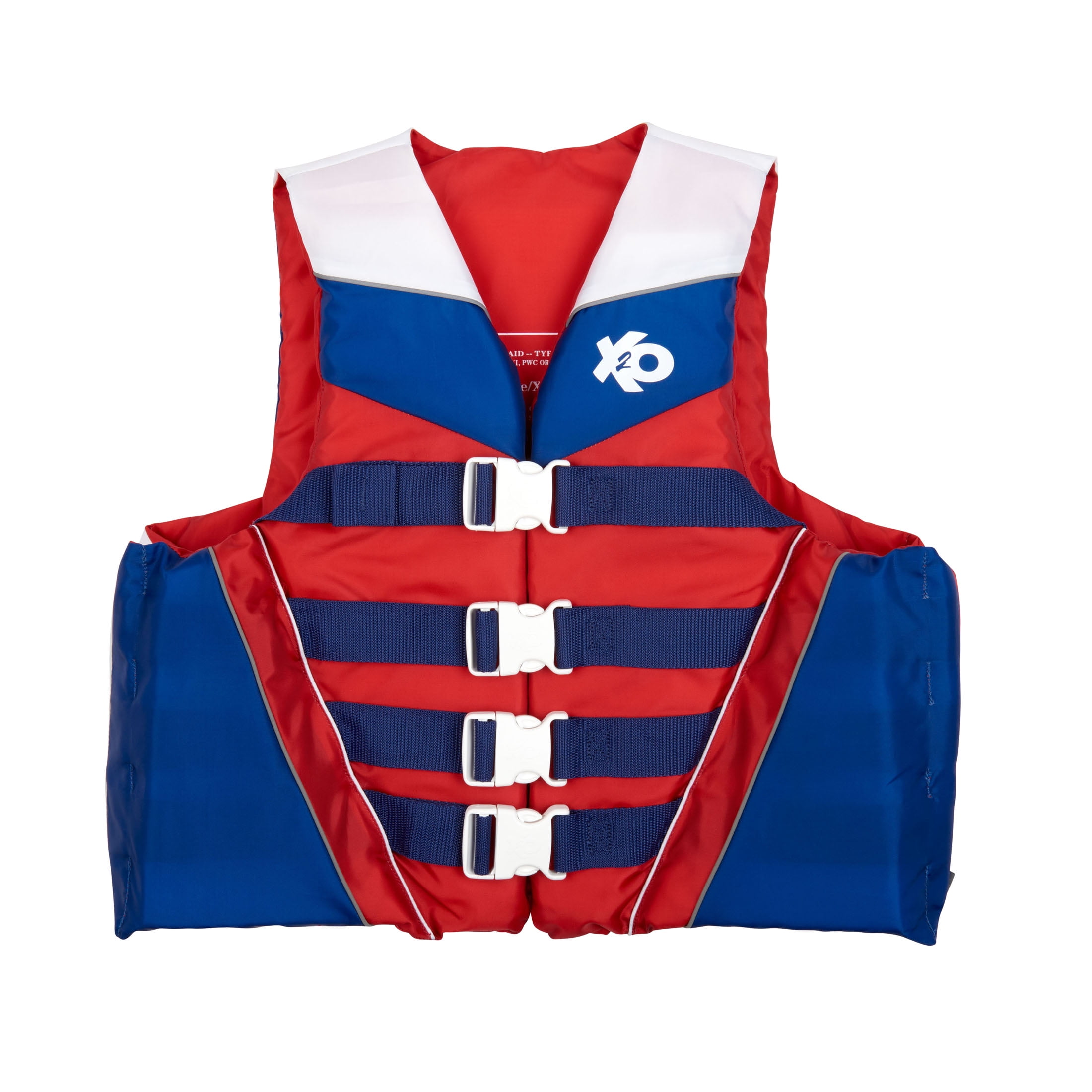 X2O 4 Buckle Life Vest and Jacket L/XL Texas State Flag, Red and Blue