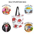 thumbnail image 7 of FORMRS Womens Canvas Tote Bag with Zipper Inner Pocket Shoulder Handbag, Red Santa Hats Pattern, 7 of 7