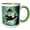 Green/White, variant on 3drose, Awesome Swimming Orca, 11oz Two-tone Black Mug