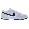 thumbnail image 2 of Nike Dunk Low Retro Leather Mens Shoes Size 13, Color: Summit White/Midnight Navy, 2 of 3