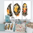 thumbnail image 2 of Designart ' Ethnic Boho Art Orange Feathers ' Bohemian & Eclectic Canvas Wall Art Print, 2 of 3