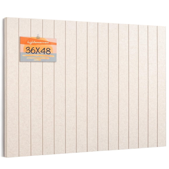 Lightomorrow Bulletin Board, 48 x 36 inches Felt Board Decorative Pin Board, 4' x 3' Cork Board Alternative for Wall, Foldable Photo Board with 20 Pu