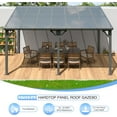 thumbnail image 5 of MUCHANT 10x14 FT Gazebo, Splicable Wall Mounted Gazebo & Pergola with Aluminum Frame, Awnings for Patio, for Backyard, Deck, Gray, 5 of 5