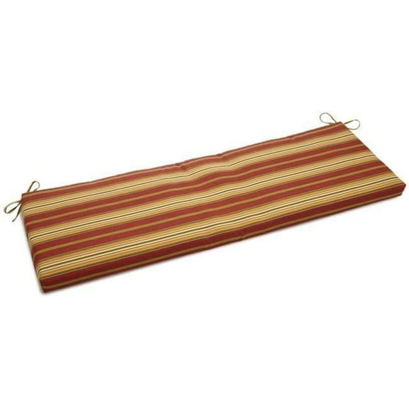 Blazing Needles 54-inch by 19-inch Patterned Outdoor Spun Polyester Bench Cushion 954X19-REO-17