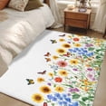 thumbnail image 4 of Retro Floral Area Rugs 3x5 ft Sunflower Daisy Wildflowers Country Rustic Plant Washable Rug Non Slip Indoor Carpet Absorbent Floor Mat for Living Room Bedroom Dining Room, 4 of 9