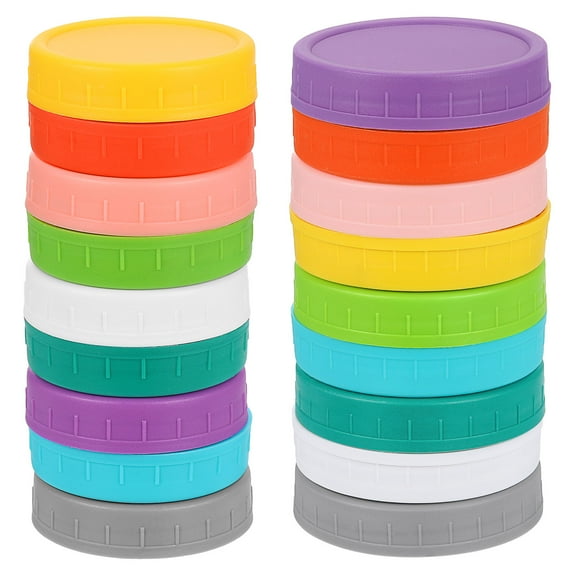 Uxcell 18Pack Mason Jar Lid with Silicone Ring, 9 Regular Mouth&9 Wide Mouth