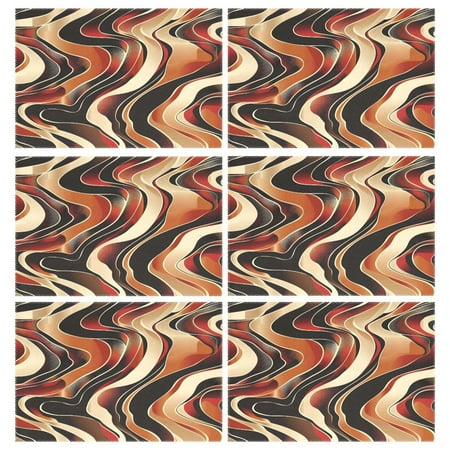 

Ryvnso Placemats Set of 6 Abstract Wave Dining Mats Heat-Resistant Non-Slip Washable Table Mat