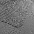 thumbnail image 5 of Smuge Ultrasonic Quilt Set, Reversible Lightweight Soft Microfiber Bedspread Coverlet, Solid Dark Gray, 3 Piece Set (1 Bedspread, 2 Pillow Shams), Full/Queen Size, 5 of 8