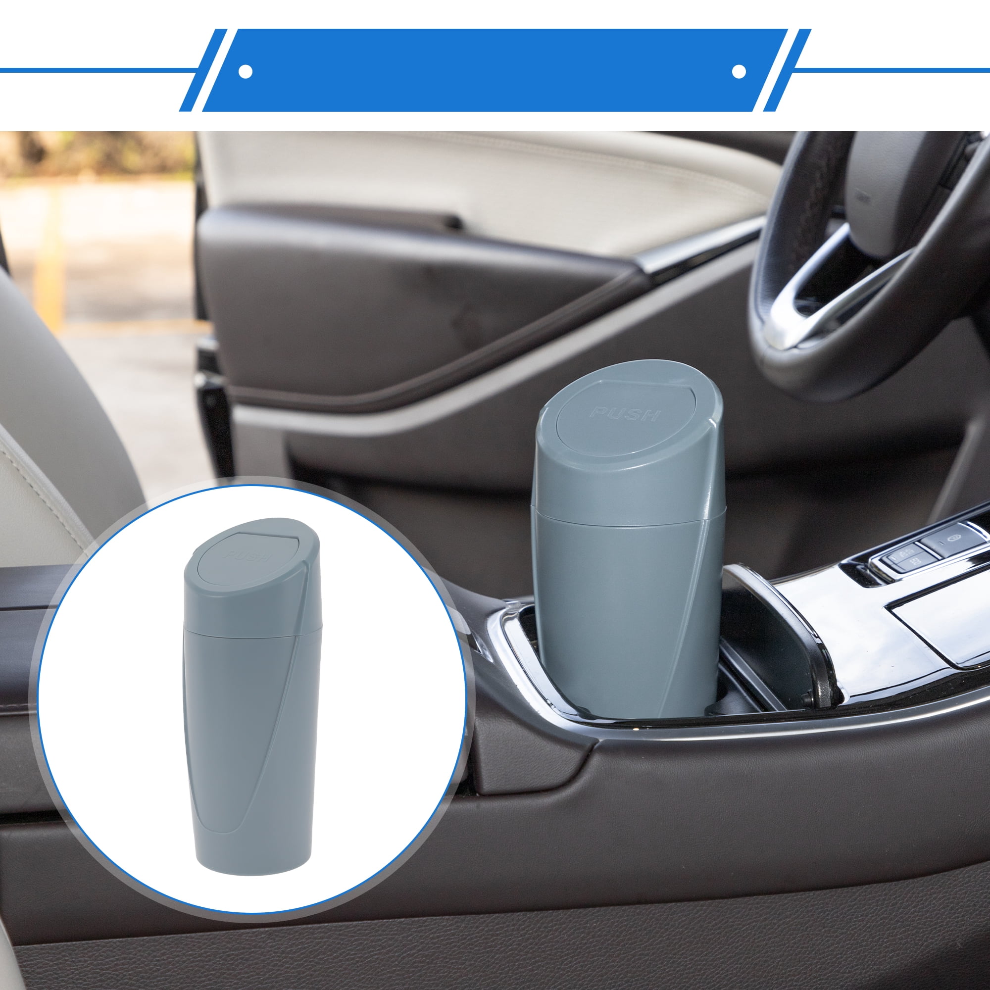 Unique Bargains 1 Pcs Car Trash Can 3.1x7.9in Bin Auto Portable ABS Cup Dark Green