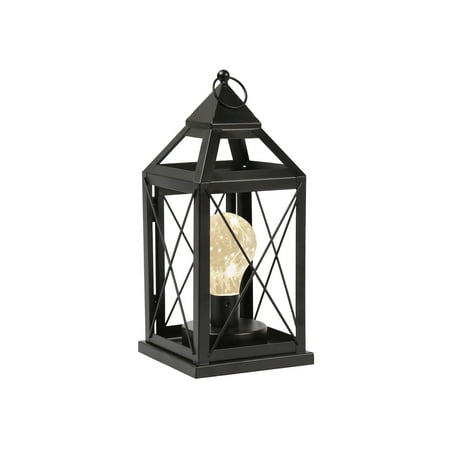 6 Lamp Hanging - Circleware Lantern Metal Cage Style Desk, Table, or Hanging Lamp - Cordless Accent Light with LED Bulb - 10.25