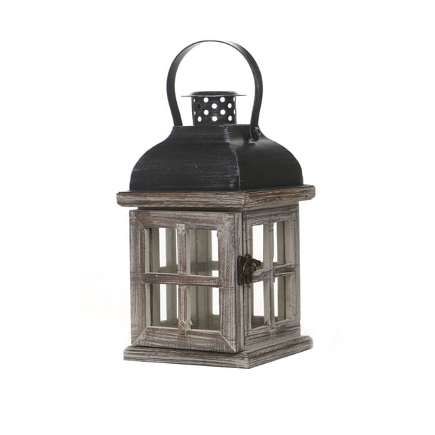 Caja de velas Bewildely Lámpara de Candelabro Mano Madera Retro Farol Colgante Café Ligero