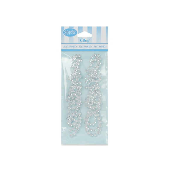 Offray Accessories, Silver Adhesive Gem Numbers, 20 pieces, 1 Package