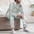thumbnail image 7 of Fotbe Goose and Doodle Flowers Pattern Long Sleeve Pajama Set for Men,Sleepwear Set,2-piece Loungewear Set,Soft PJs Comfy Nightwear with Pockets-X-Large, 7 of 7