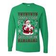 thumbnail image 2 of Wild Bobby Santa's Got 6 7 Gifts For Me Christmas Sweater | Funny Holiday Men Long Sleeve Shirt, 2 of 4