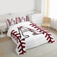 thumbnail image 3 of Homewish Initial A Letter Bedding Comforter Set for Teen, Baseball Sports Lover Twin Comforter Sets, Cartoon Ball Print Reversible Bedding Set, Luxury Bedroom Decor, 2pcs, 3 of 8