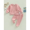thumbnail image 2 of Bagilaanoe 2Pcs Toddler Baby Girl Boy Long Pants Set Long Sleeve Sweatshirt Pullover Tops+ Trousers 6M 12M 18M 24M 3T Kids Casual Sweatsuit, 2 of 9
