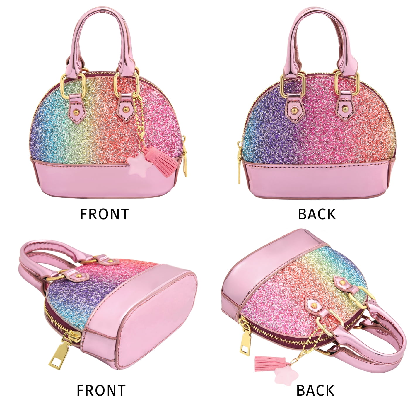 GB Multi-Color Glitter Crossbody Handbag - Multi