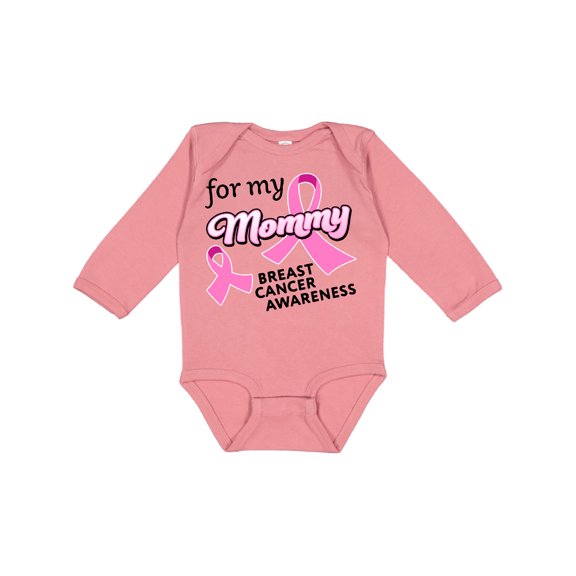 Inktastic For My Mommy - Breast Cancer Awareness Boys or Girls Long Sleeve Baby Bodysuit
