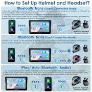 Carpuride Motorcycle Carplay Screen with BM05 Mount Wireless Android Auto, 7 Waterproof Touchscreen,, Dual Bluetooth, Wired Controller, Navi (W702S Pro)