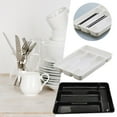 thumbnail image 2 of Utensil Silverware Drawer Organizer For Kitchen: Durable Flatware Tray With Dividers, Cutlery Utensil Holder For Kitchen Drawers, Large Capacity Storage For Spoons, Knives Kitchen(Black,10.7x7x1.4"), 2 of 5