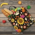 thumbnail image 5 of Wukai Sunflowers Mushrooms Print Reusable Grocery Bag Shopping Bags with Zipper Shoulder Shopping Handle Bag Suitable for Outdoor Convenient Daily Bag, 5 of 8